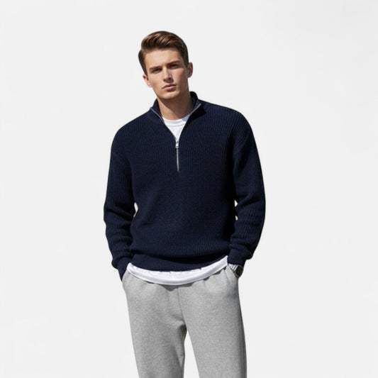 Just-Outlet | Men’s Zipper Sweater – Heritage Semi-Turtleneck