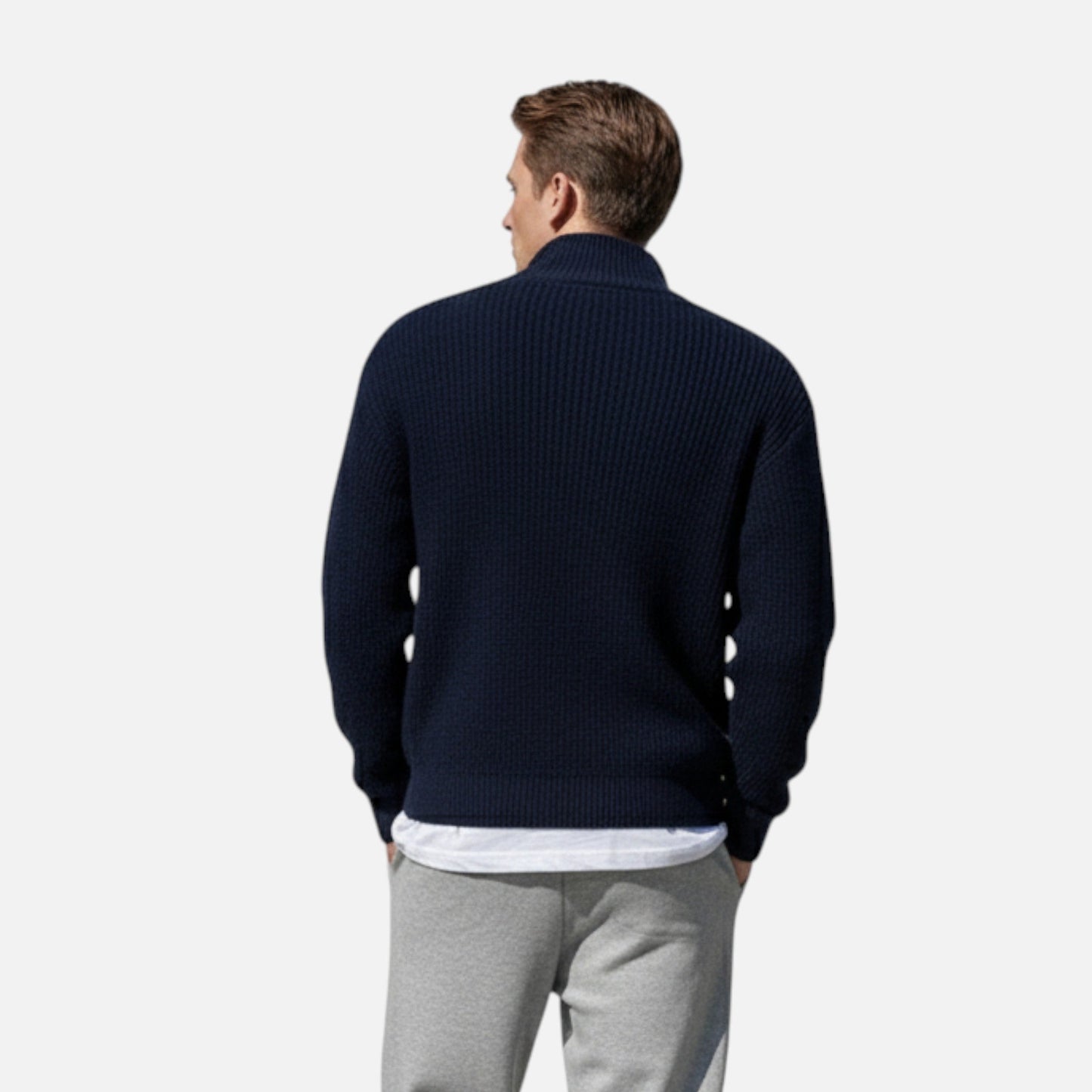 Just-Outlet | Men’s Zipper Sweater – Heritage Semi-Turtleneck
