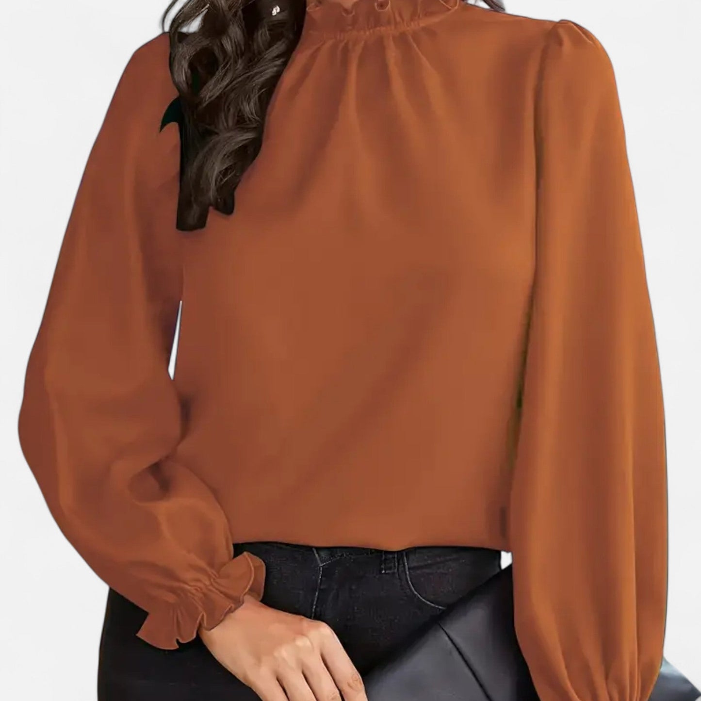 Just-Outlet | Women’s Blouse – Elegant Ruffle Collar