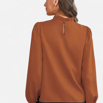 Just-Outlet | Women’s Blouse – Elegant Ruffle Collar