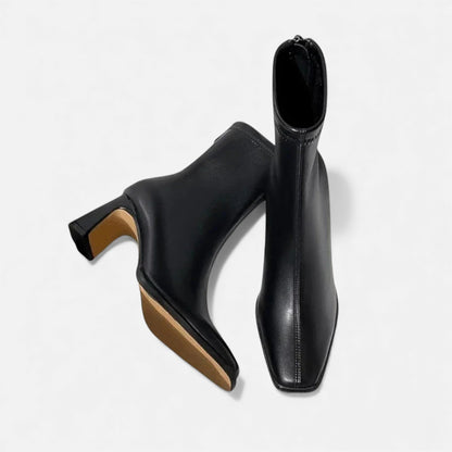 Just-Outlet | Women’s Vintage Square-Toe Ankle Boots – Timeless Suede Elegance