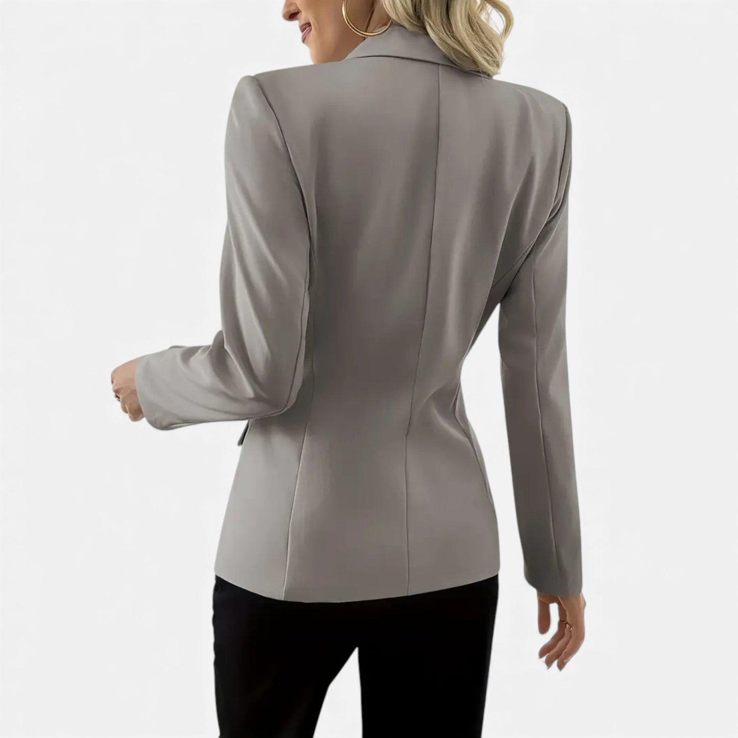 Just-Outlet | Women’s Classic Single-Breasted Blazer – Timeless Solid Elegance