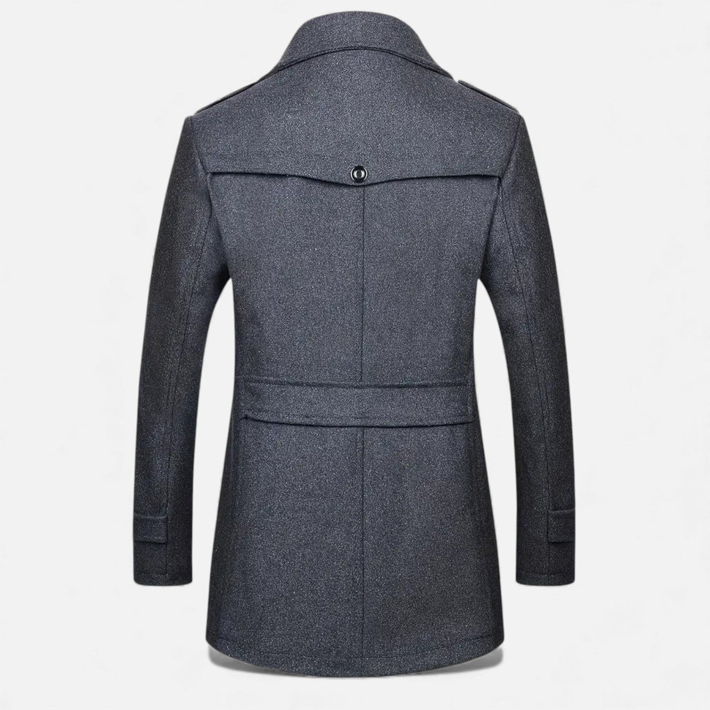 Just-Outlet | Men’s Long Coat – Vintage Contrast-Collar Elegance