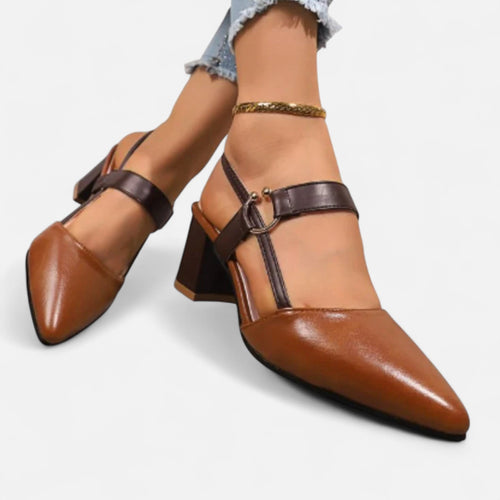 Just-Outlet | Women’s Heels – Genuine Leather Chunky Sandals