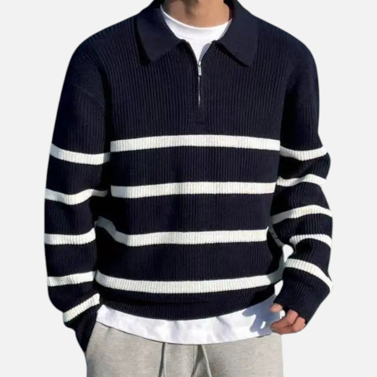 Just-Outlet | Men’s Striped Knitwear – Heritage Casual Elegance