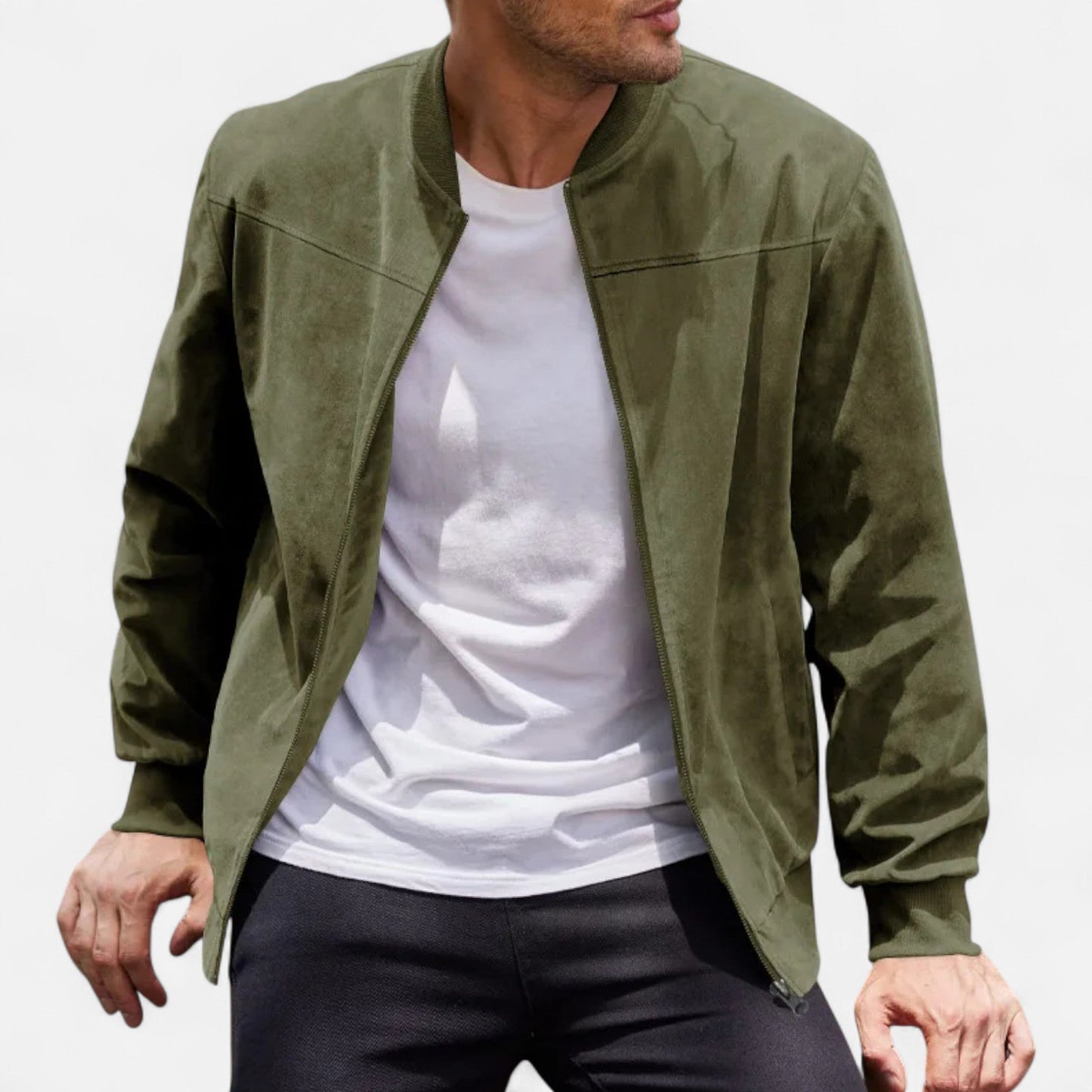 Just-Outlet | Men’s Suede Aviator Jacket – Heritage Flight Style