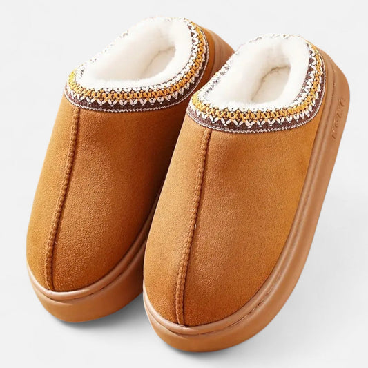 Just-Outlet | Women’s Ethnic Lace Slippers – Autumn Winter Comfort