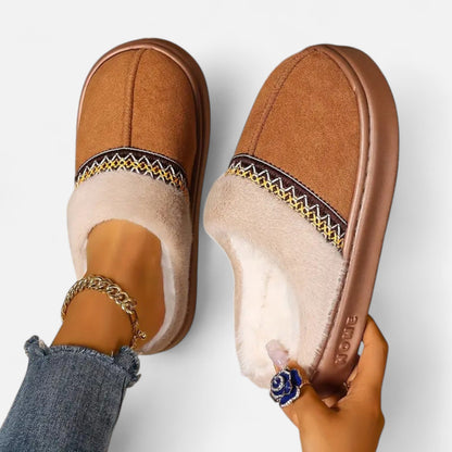 Just-Outlet | Women’s Ethnic Lace Fleece-Lined Slippers