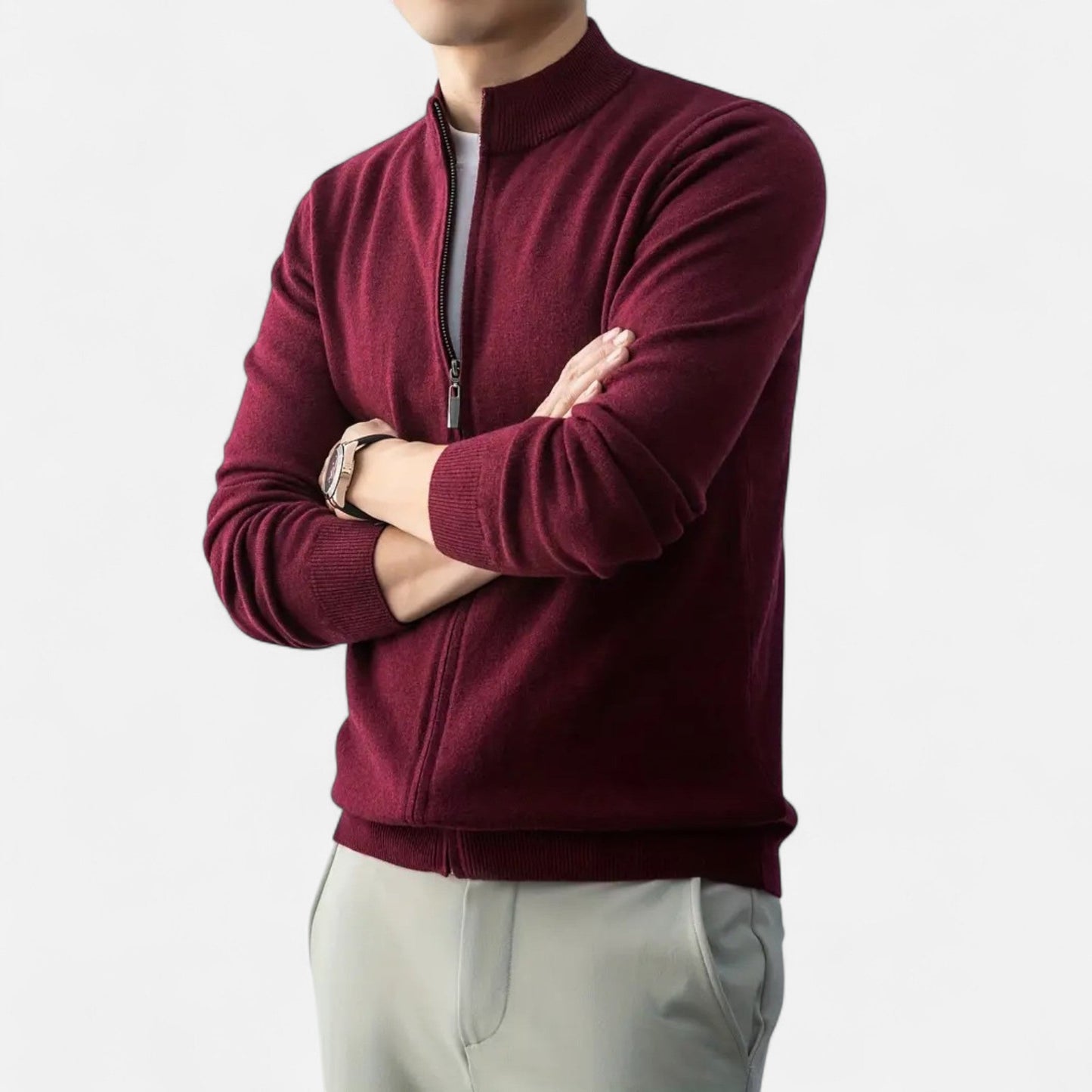 Just-Outlet | Men’s Full-Zip Sweater – Heritage Wool Blend