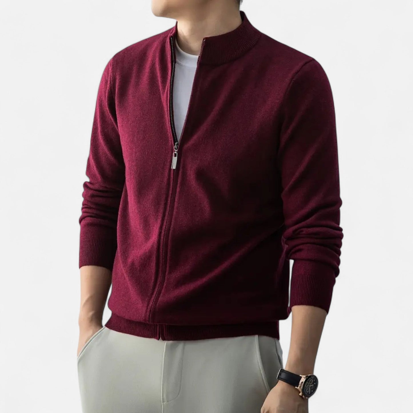 Just-Outlet | Men’s Full-Zip Sweater – Heritage Wool Blend