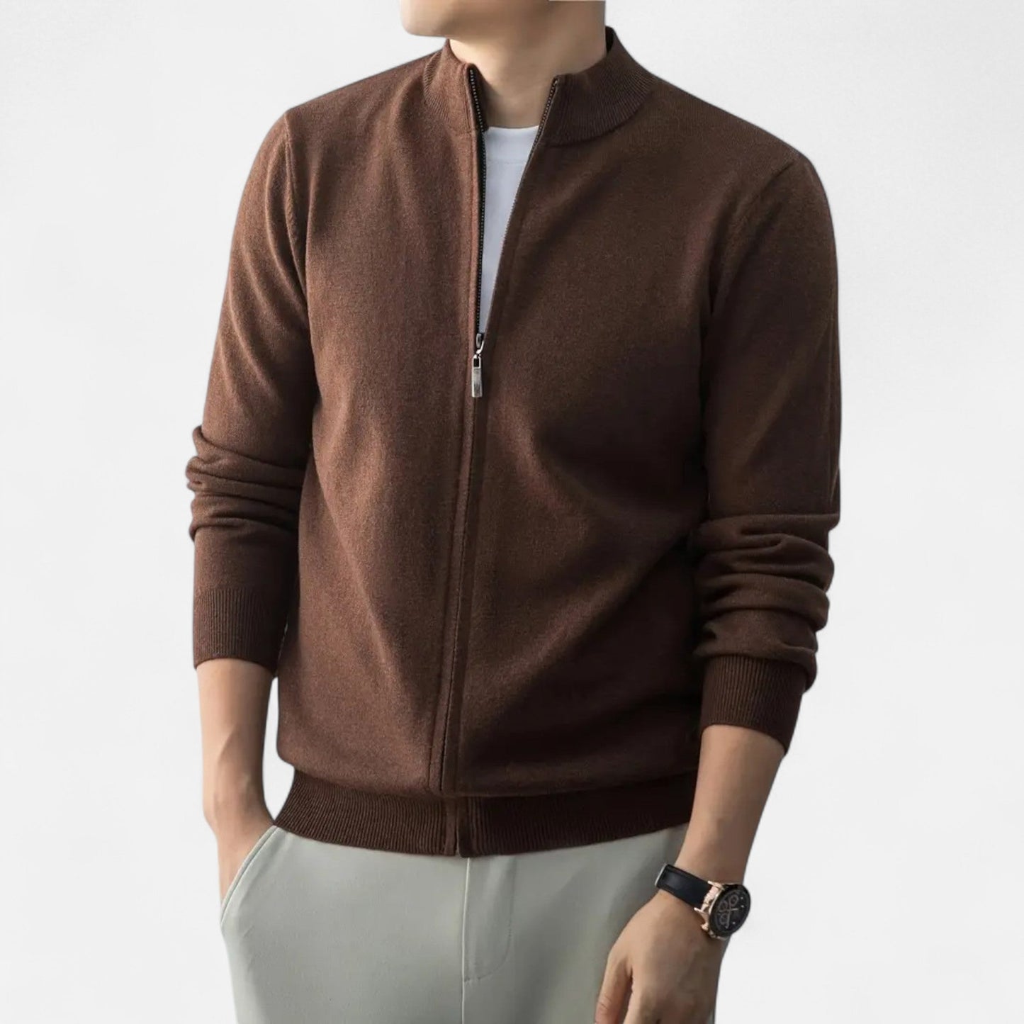 Just-Outlet | Men’s Full-Zip Sweater – Heritage Wool Blend
